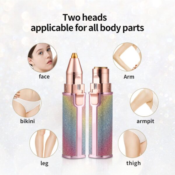 Eyebrow Trimmer | 2 In 1 Painless Brow Shaver Hair Remover Battery Operated Eyebrow Trimmer