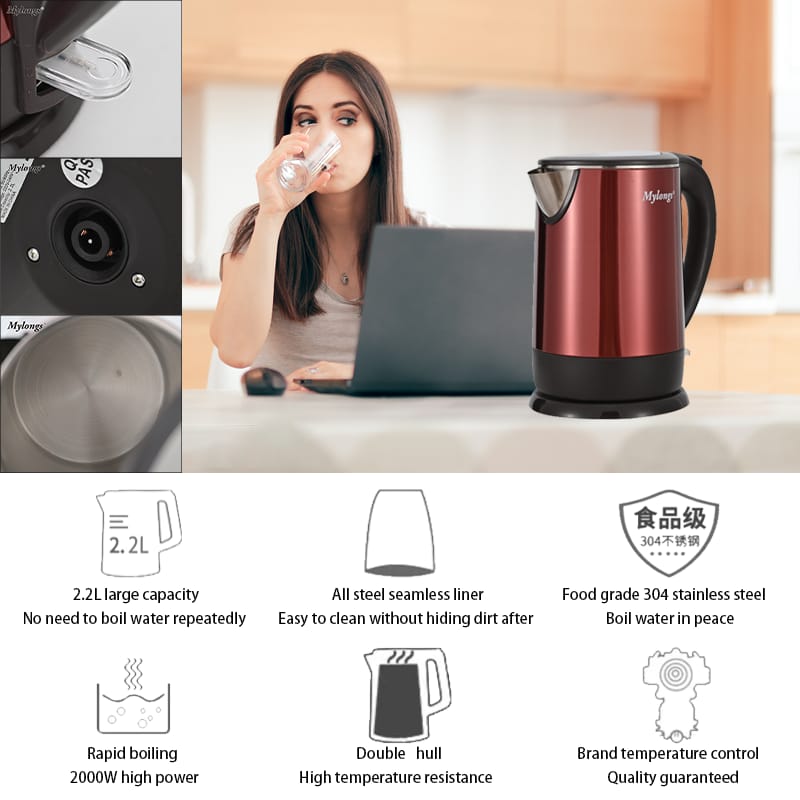 National Electric Kettle 2.2L 2000w Power