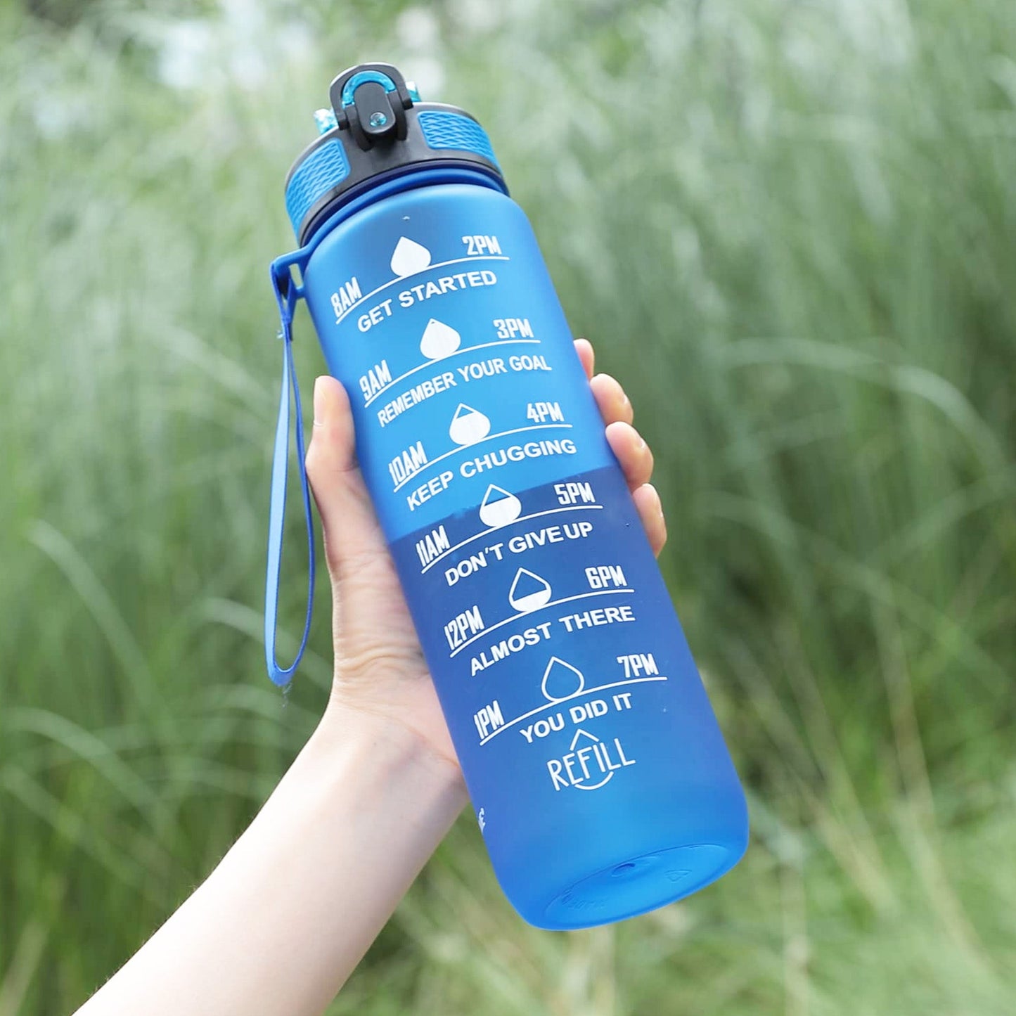 Motivational Gym Water Bottle 1+ Litre with Measurements | Sports Water Bottle