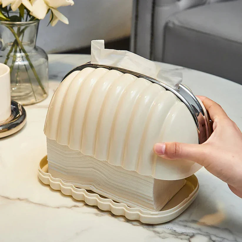 Shell Tissue Box Organizer – Beautiful Tissue Holder for Home Restaurants & Hotels