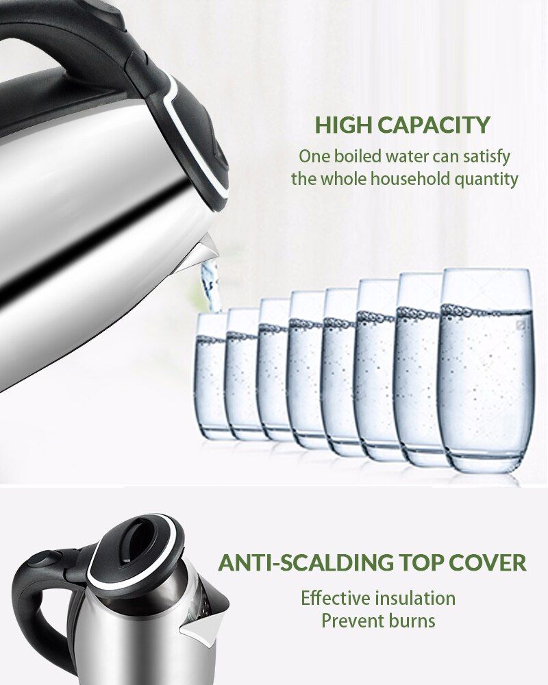 Export Quality 2L Electric Kettle Stainless Steel