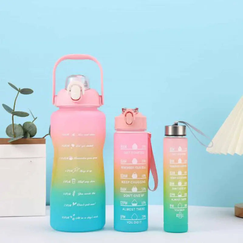 3 Pcs Motivational Jumbo Water Bottle set