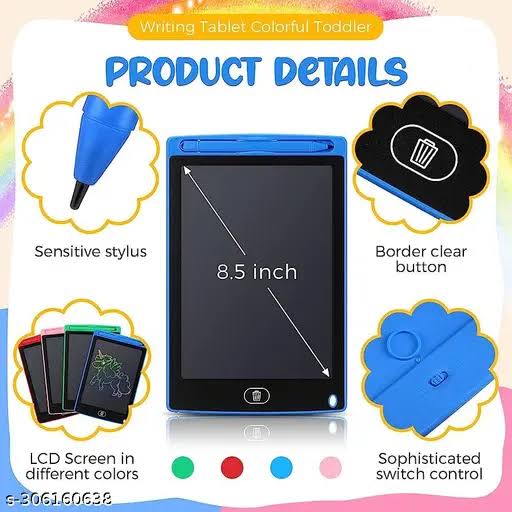 8.5 Inch Paperless Electric Cell Operate Writing Tablet With Box Multi Colour