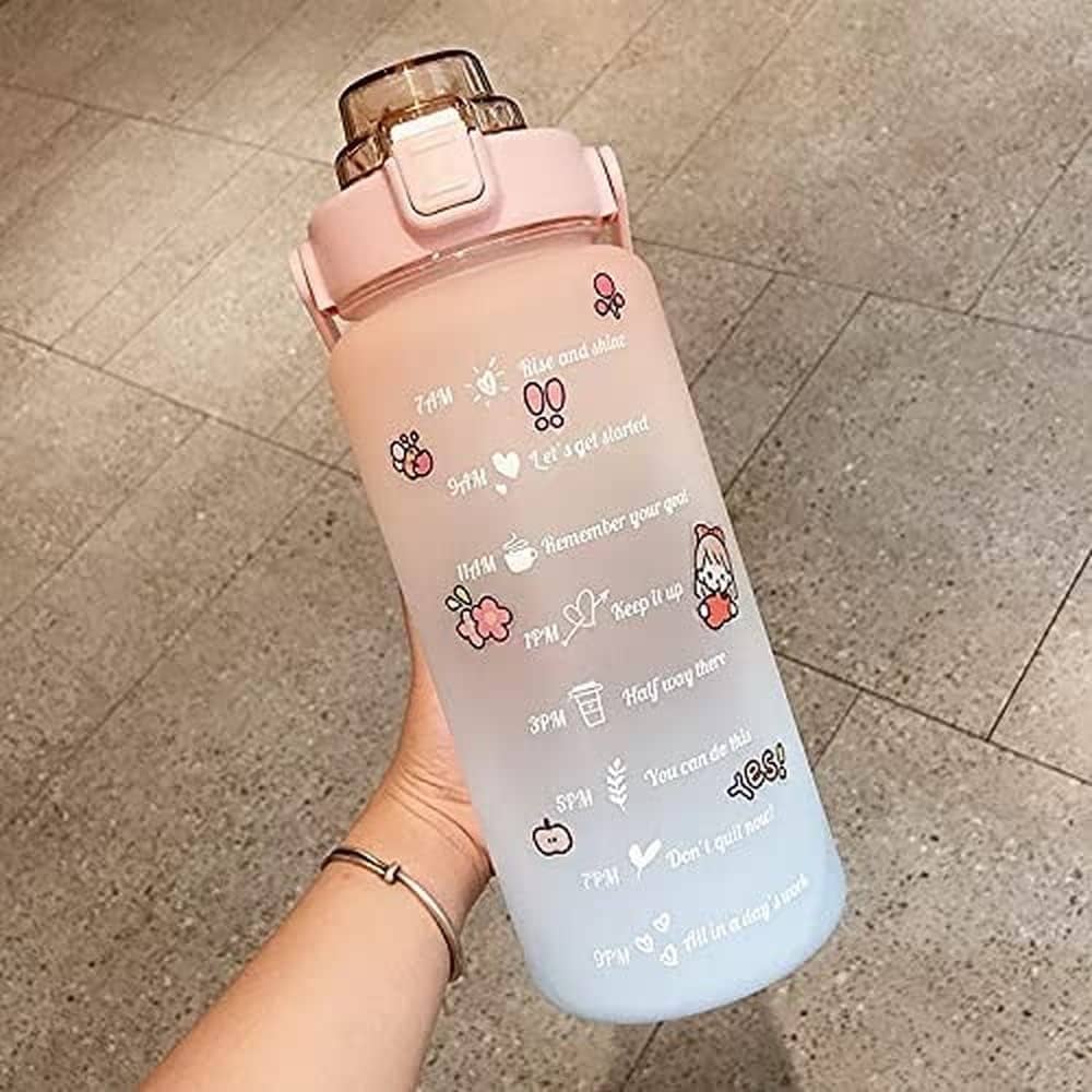 2L Large Capacity Water Bottle With Straw