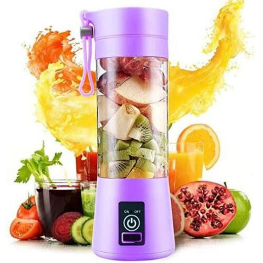 6 Blades Juicer Rechargeable Portable Electric USB Blender for Making Juice, Travel Juicer for Fruits and Vegetables,Juice Maker Machine (Multicolour) (SMALL)