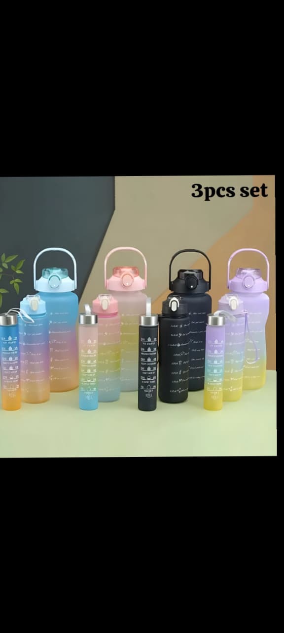 3 Pcs Motivational Jumbo Water Bottle set