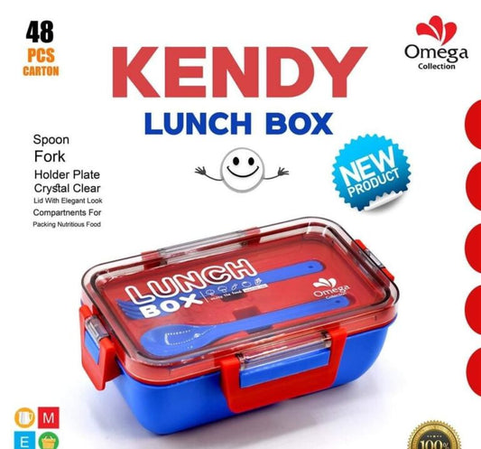 Plastic Kendy 2-Portion Tiffin & Lunch Box with Spoon and Fork