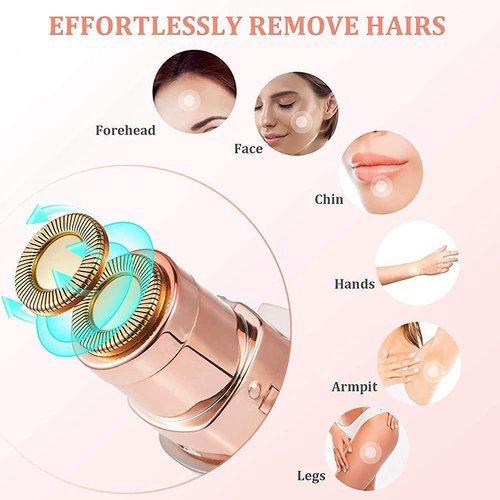 Eyebrow Trimmer | 2 In 1 Painless Brow Shaver Hair Remover Battery Operated Eyebrow Trimmer