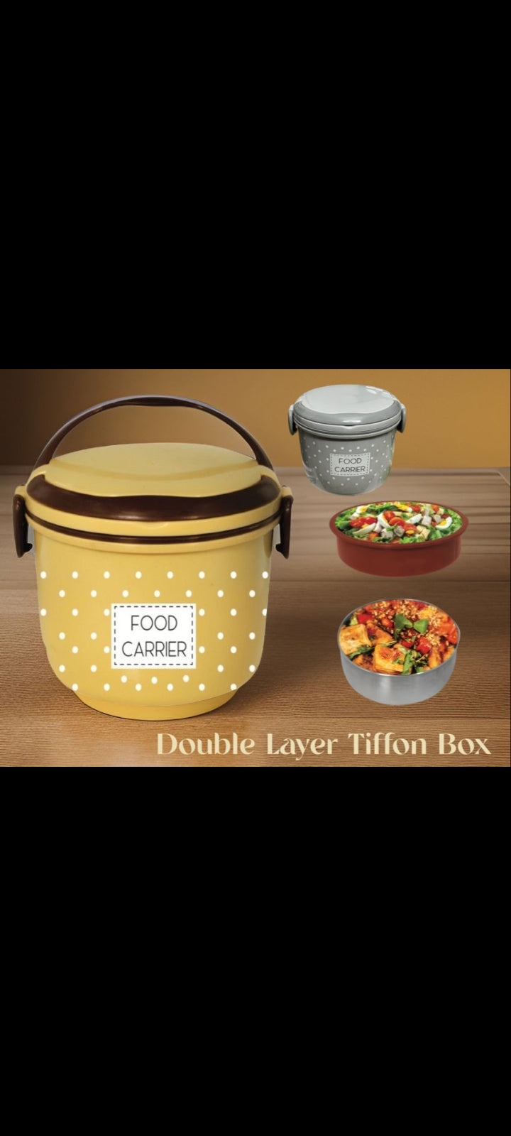 Food Carrier Lunch Box 2 In 1 Under Mini Steel Box