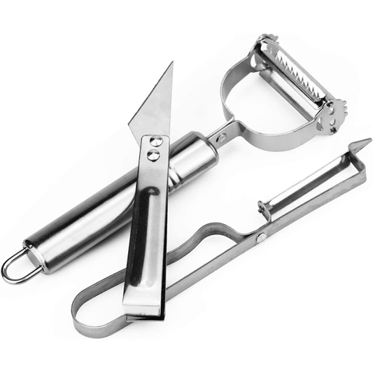 Multifunctional Stainless Steel Vegetable Peeler & Slicer 3pcs Set