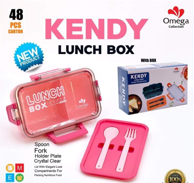 Plastic Kendy 2-Portion Tiffin & Lunch Box with Spoon and Fork