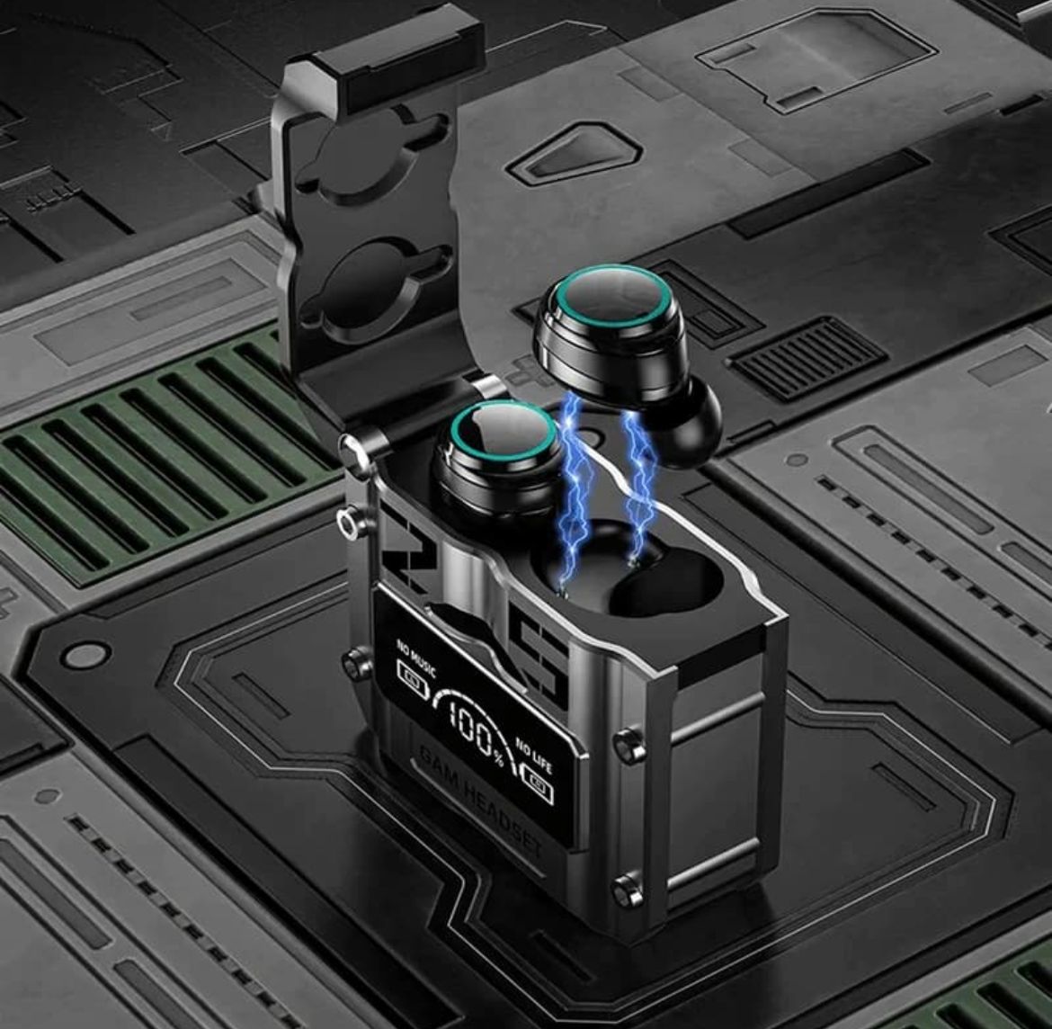 Trending M25 Gaming Headphones Low Latency In-Ear Earbuds Power Bank Long Battery Time With Mic PK F9-34 M12 X15- Gray